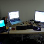 My main workspace, dark